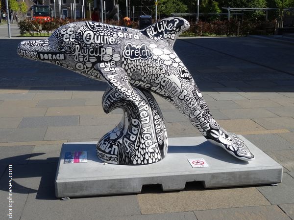 doric dolphin statue